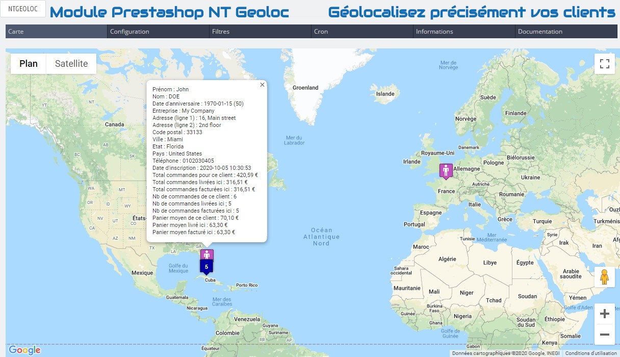 Module Prestashop NT Geoloc : Géolocalisez précisément vos clients